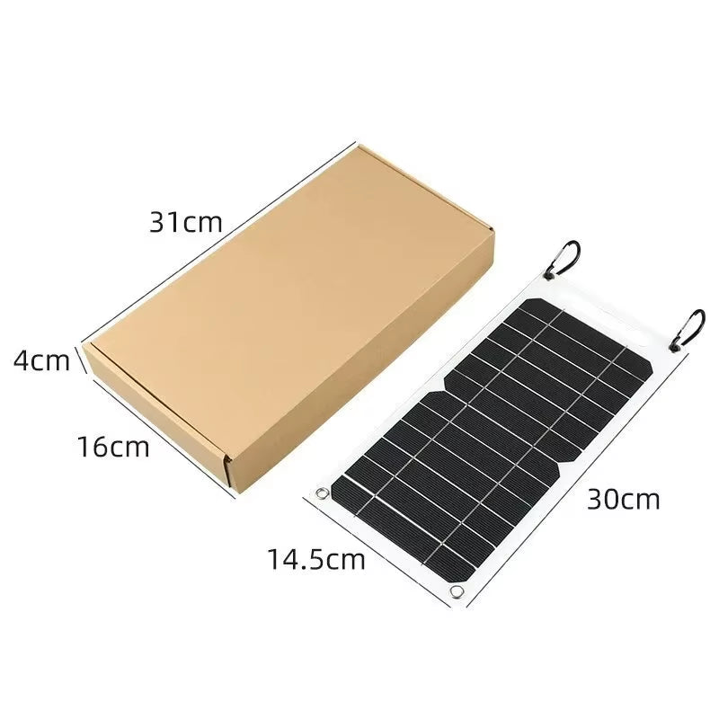 Solar Panel 5V USB Type-C Charge Portable Flexible Kit Lightweigh Mini System for Phones Car Camping Hiking Power Banks IP65