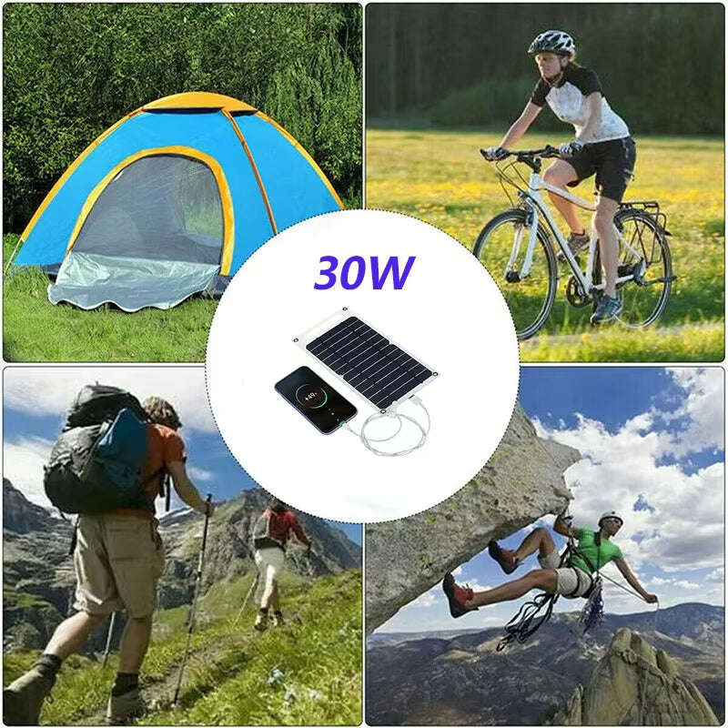 Solar Panel 5V USB Type-C Charge Portable Flexible Kit Lightweigh Mini System for Phones Car Camping Hiking Power Banks IP65